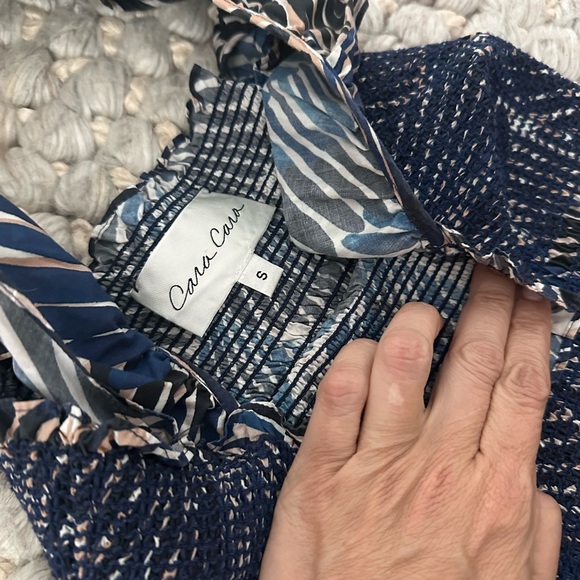 CARA CARA Ruby Dress In Palm Stripes Navy size‎ small - Picture 6 of 7